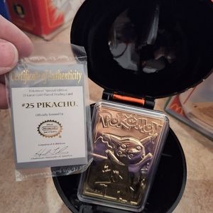 Pokemon gold plated card